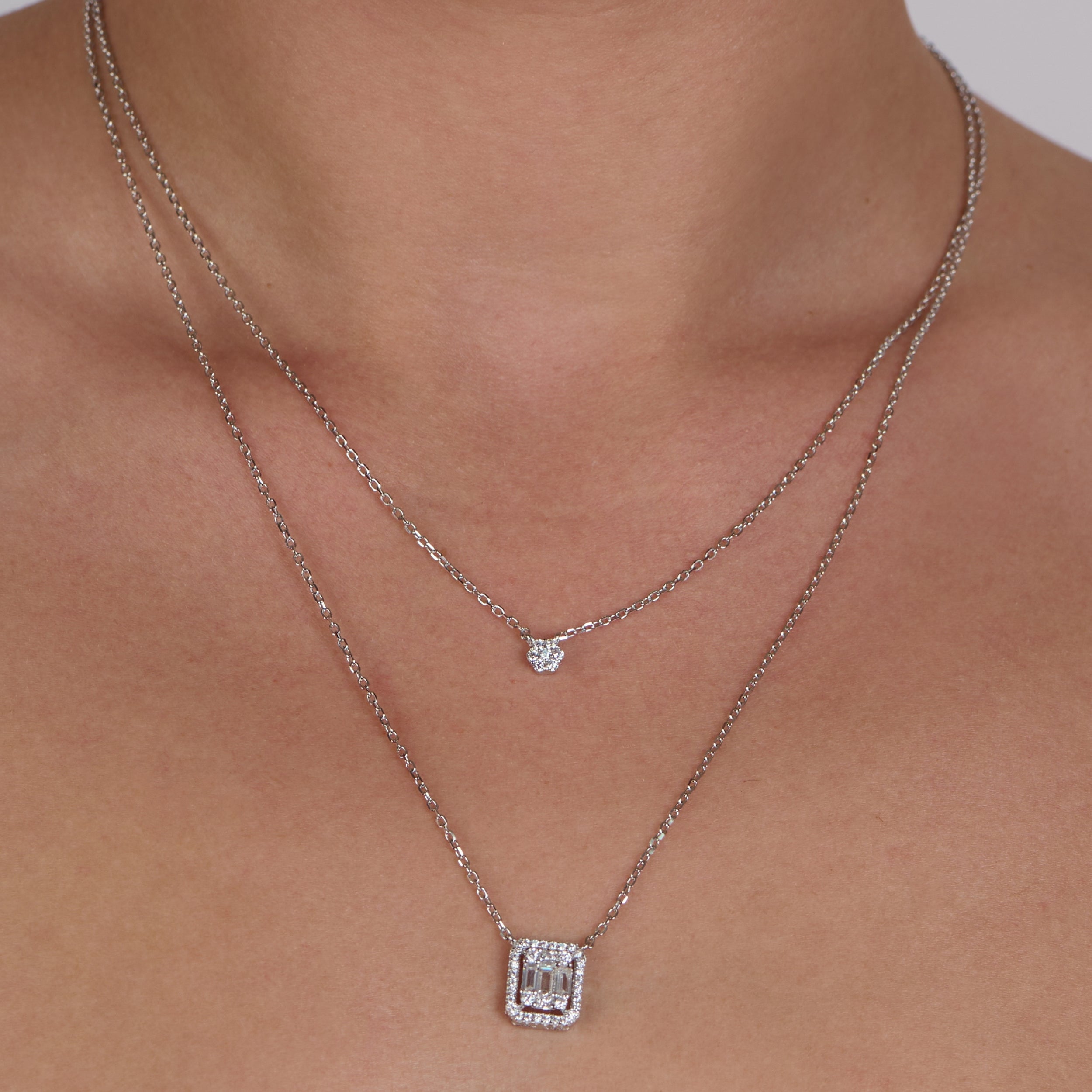 Double Layer Zircon Necklace
