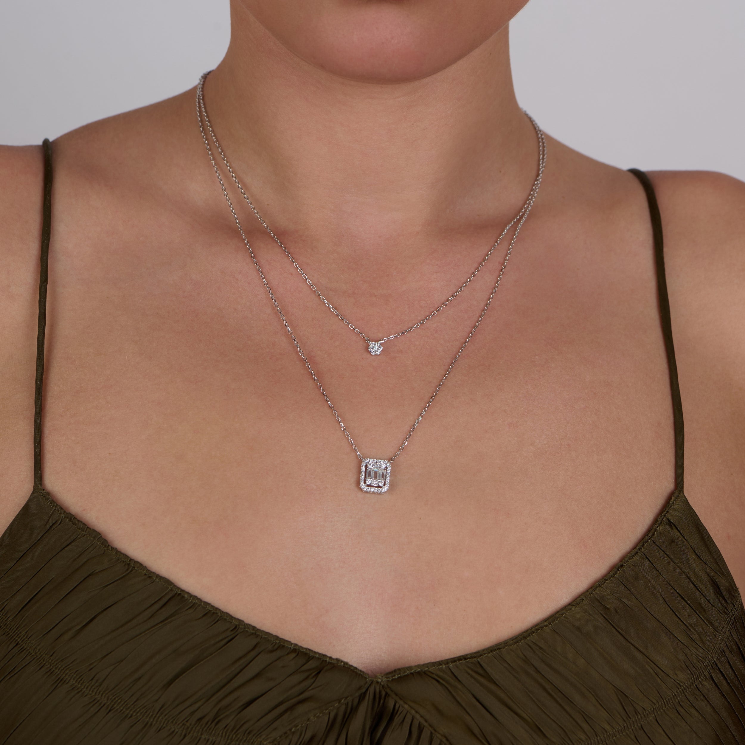 Double Layer Zircon Necklace