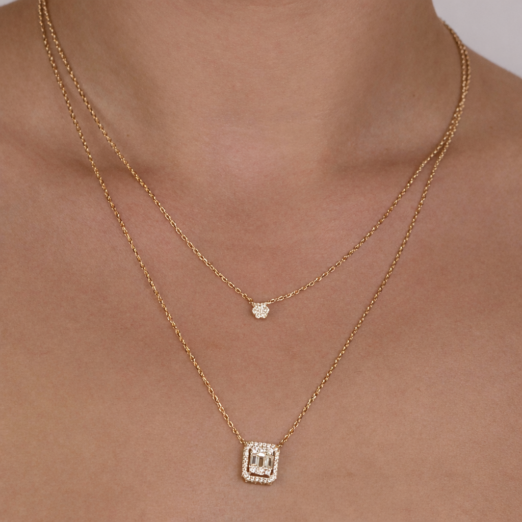 Double Layer Zircon Necklace