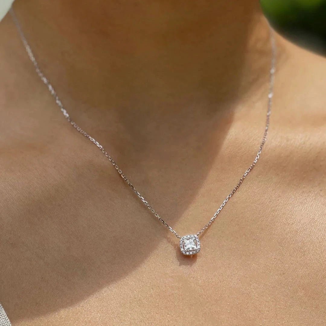 Drip White Zircon Necklace - ARTSY SILVER