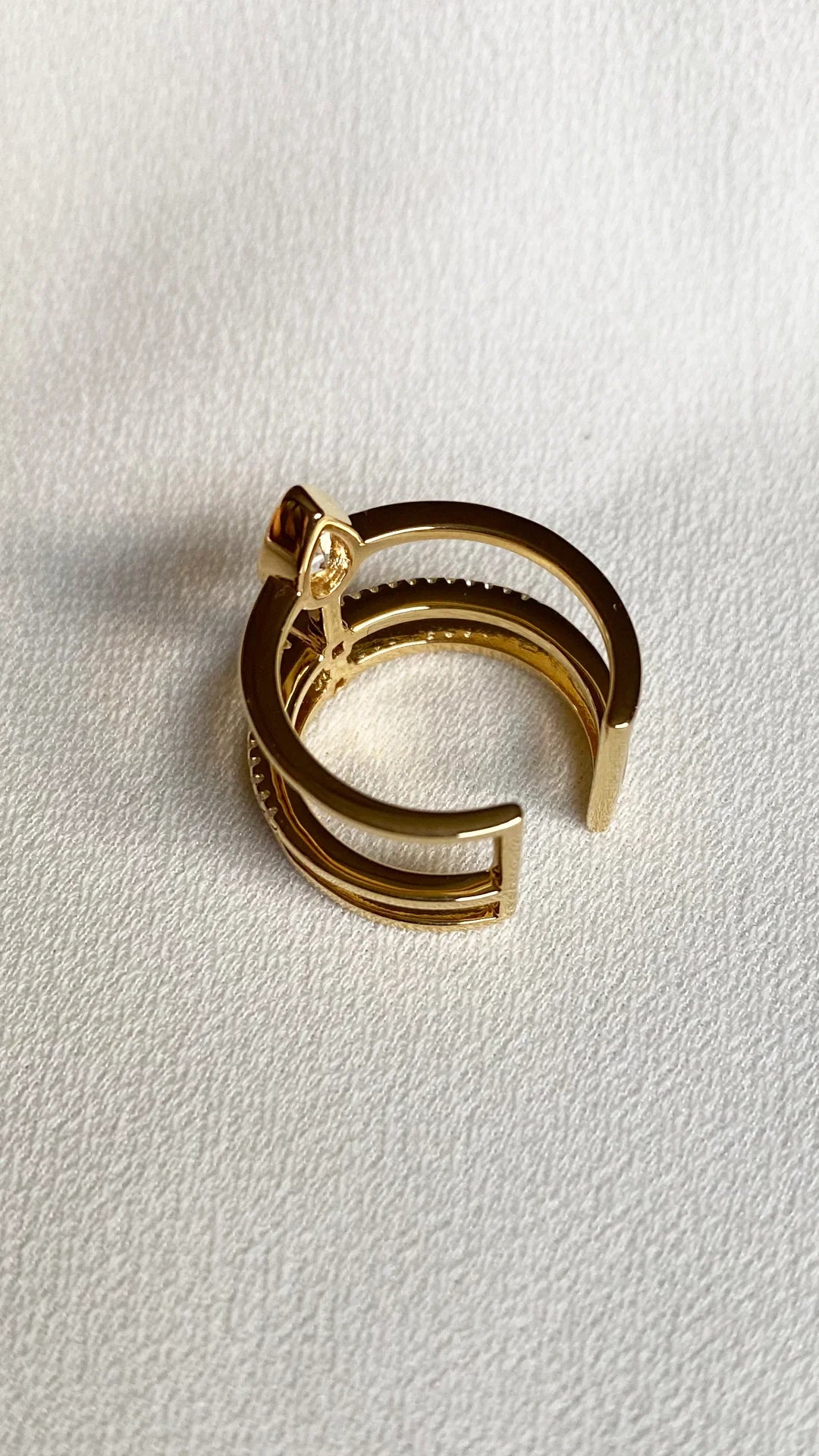 Drop Stone Gold Plating Ring