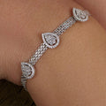 925 Sterling Silver with 18K Gold Plating Bracelet white Zircon for woman's I ARSTY SILVER