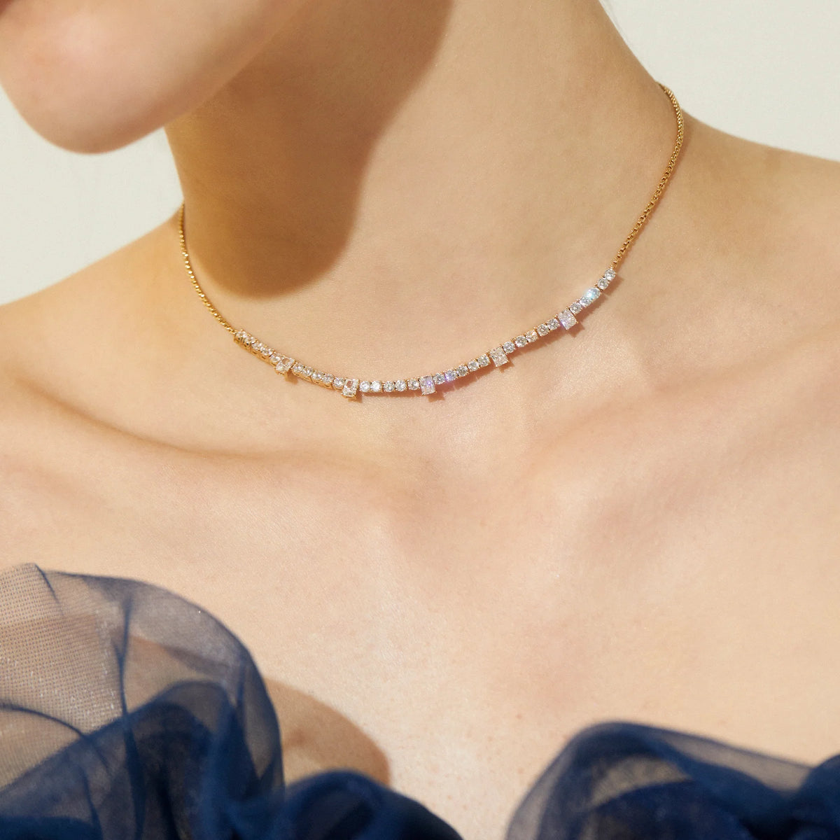 Round Tennis Necklace
