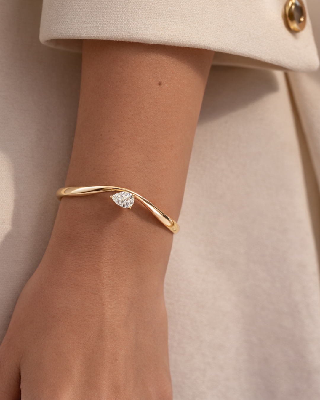 925 Sterling Silver with 18k gold plating  woman's Bangle IARTSY SILVER