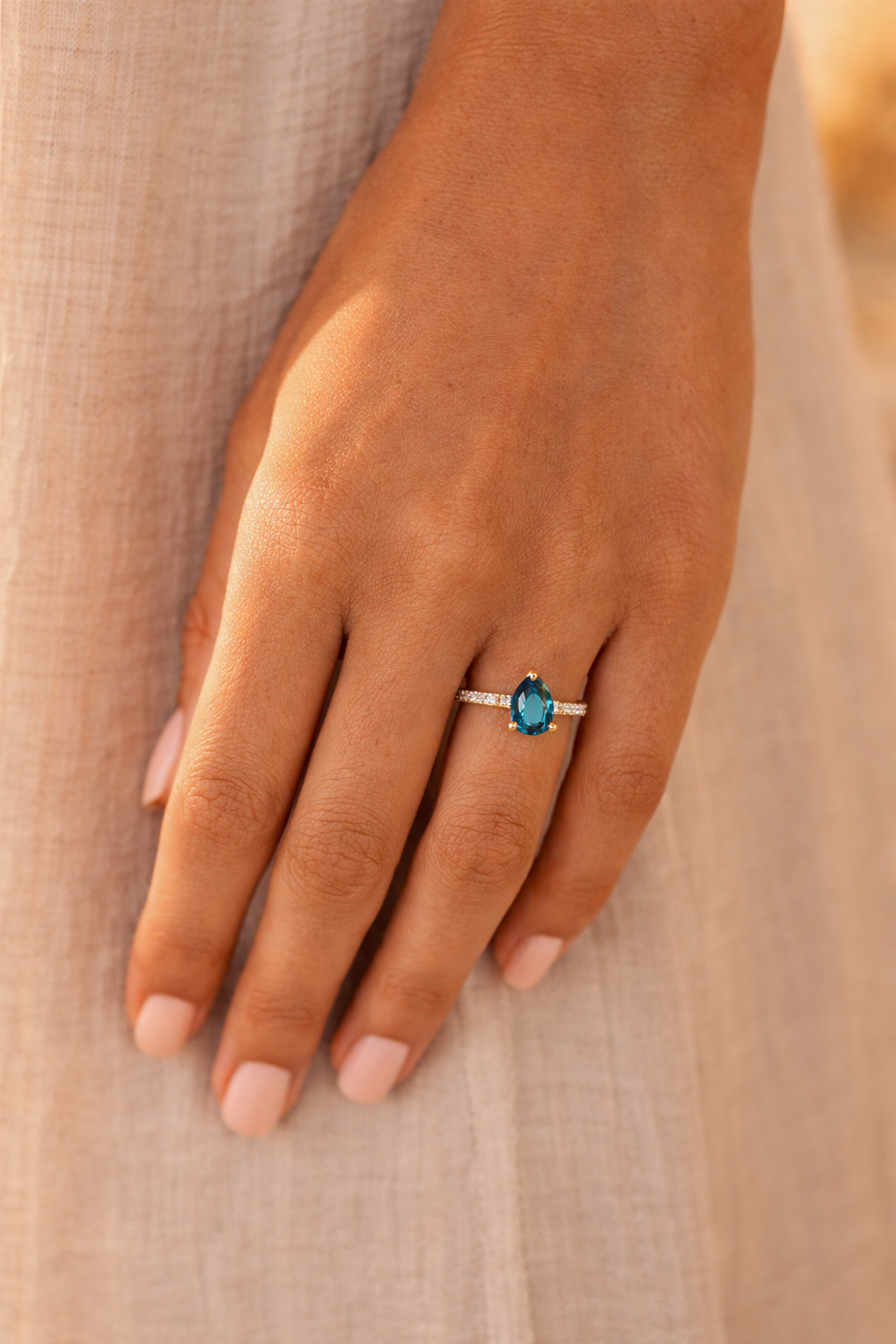Elsa London Blue Topaz Ring - ARTSY SILVER