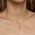 Emerald Necklace Silver with 18k Gold Plating I ARTSY SILVER