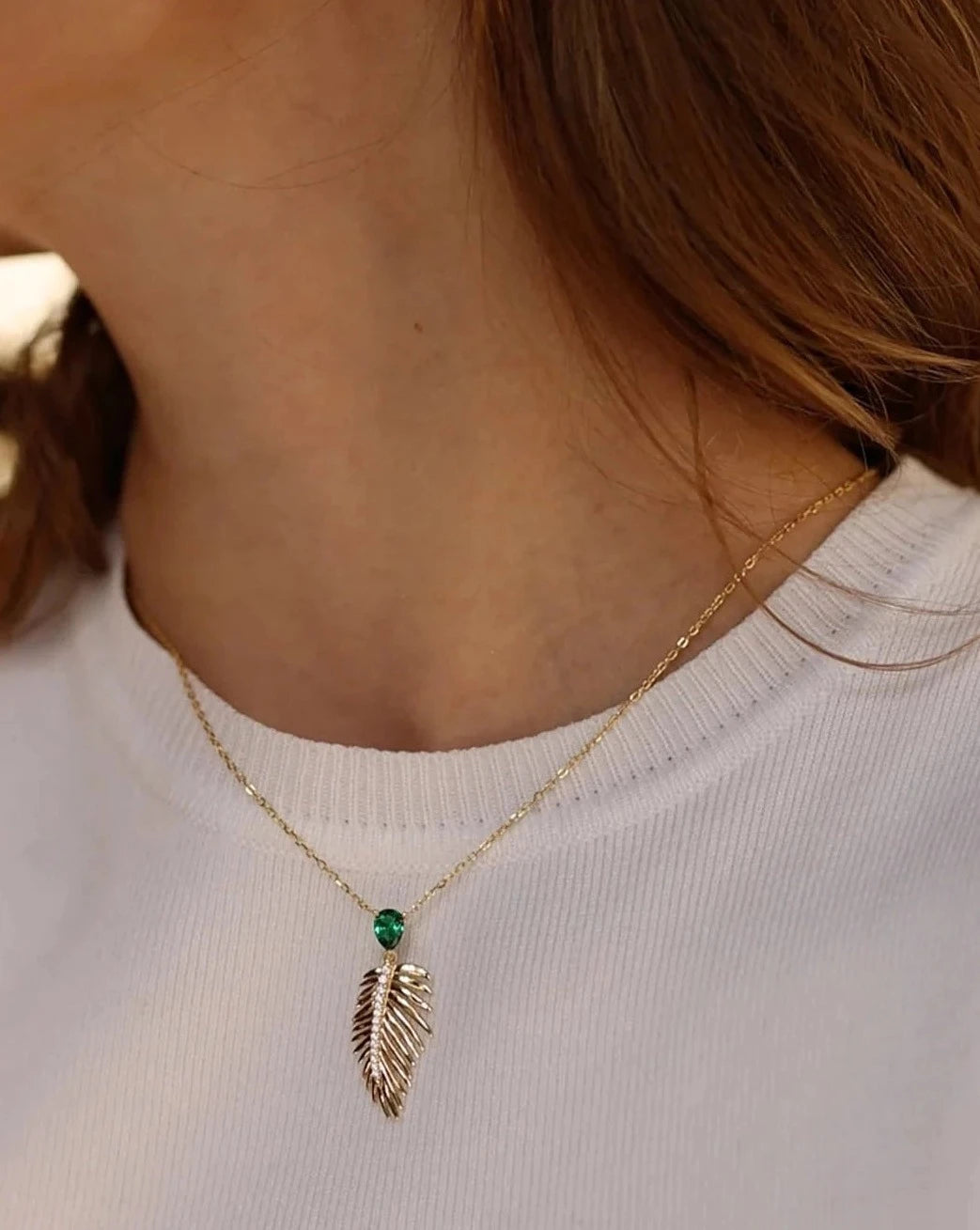 Emerald Stone Palma Necklace