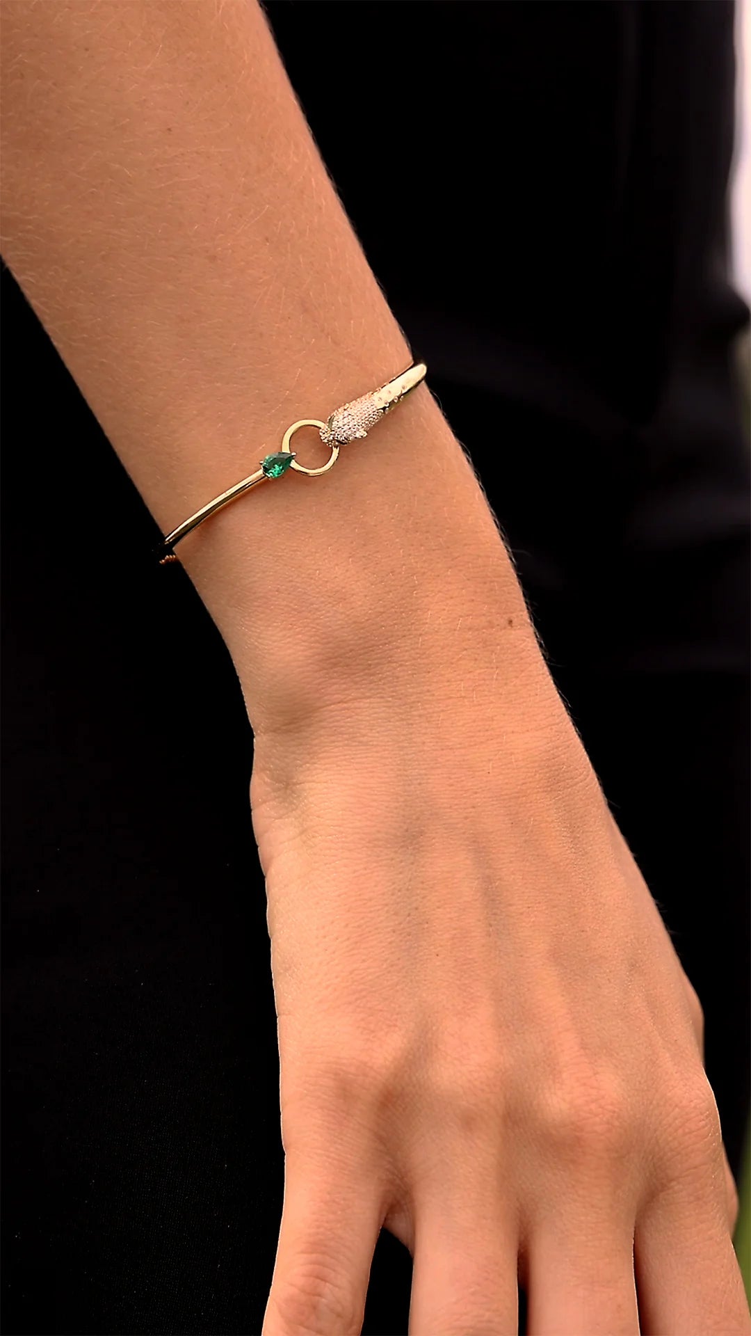 Emerald Stone Tiger Bracelet