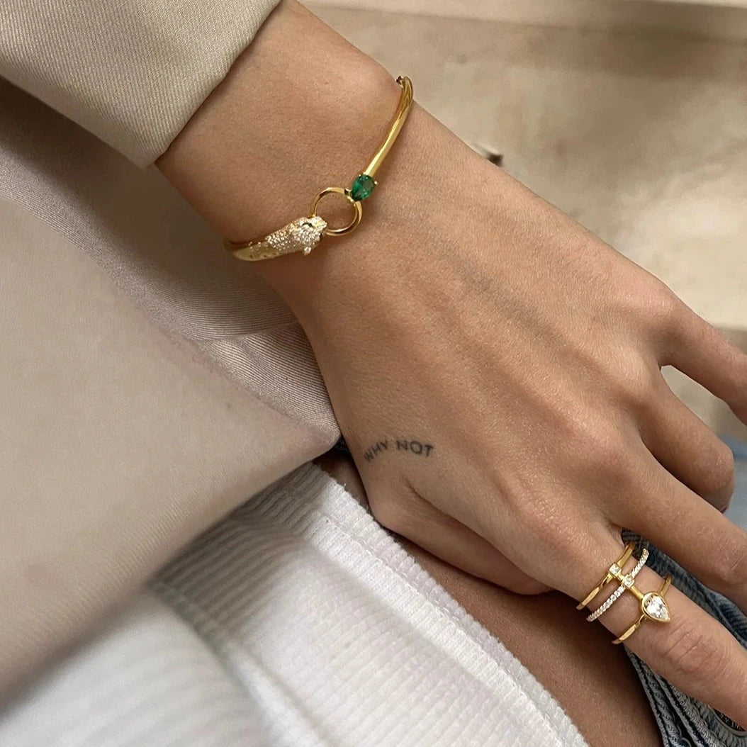 Stay Wild Tiger Adjustable Bracelet - ARTSY SILVER