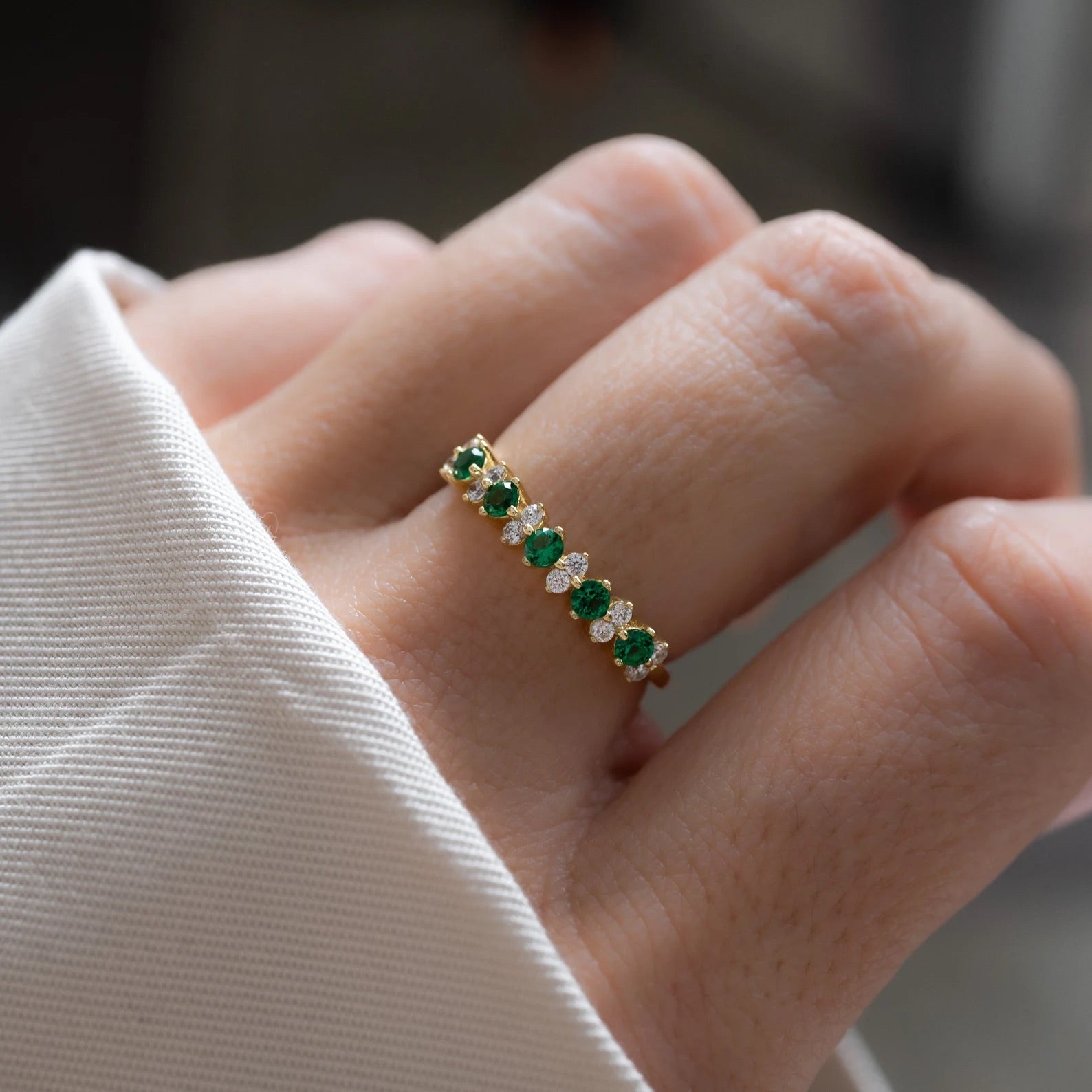 Emerald Lace Band - ARTSY SILVER