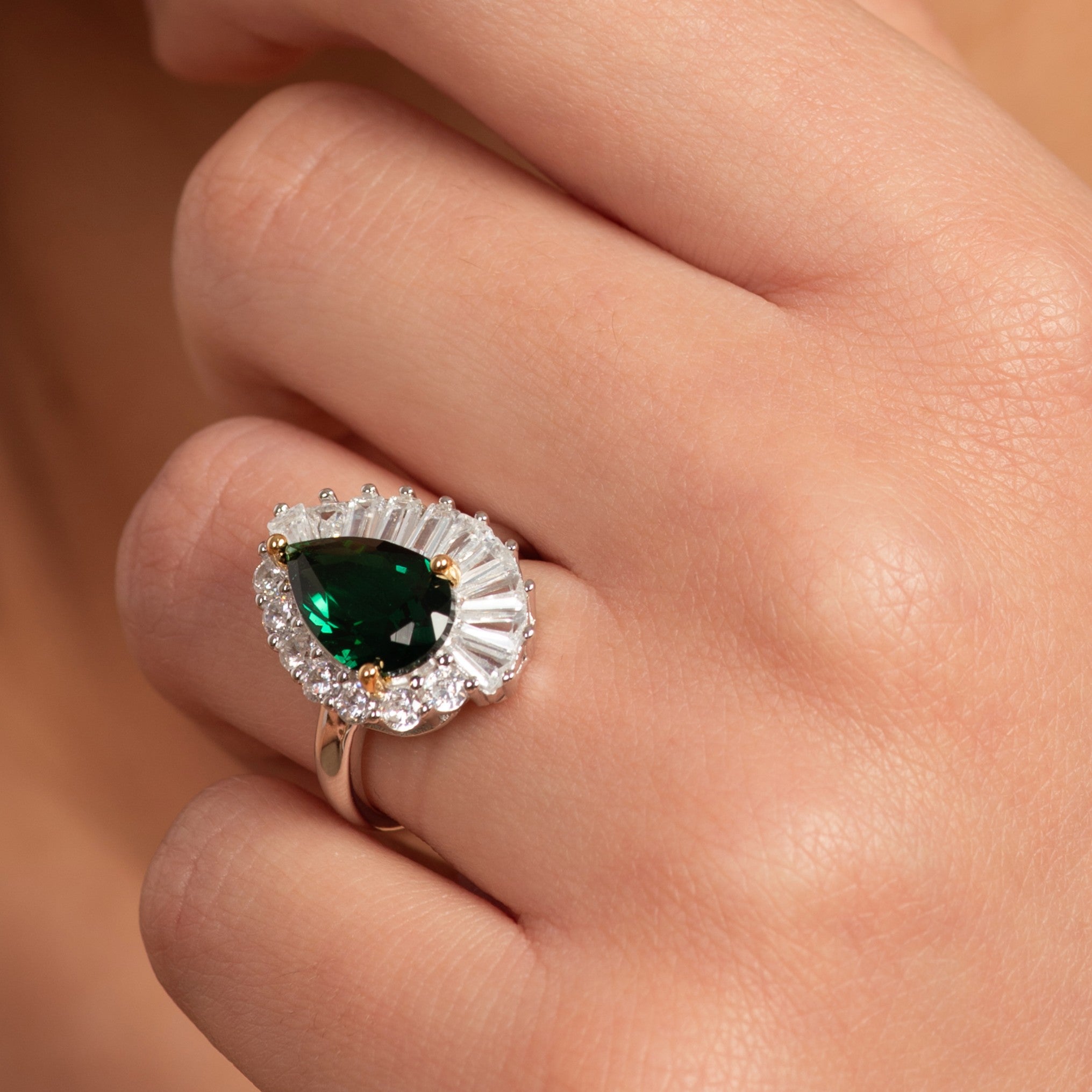 Emerald & Baguette Stones Ring