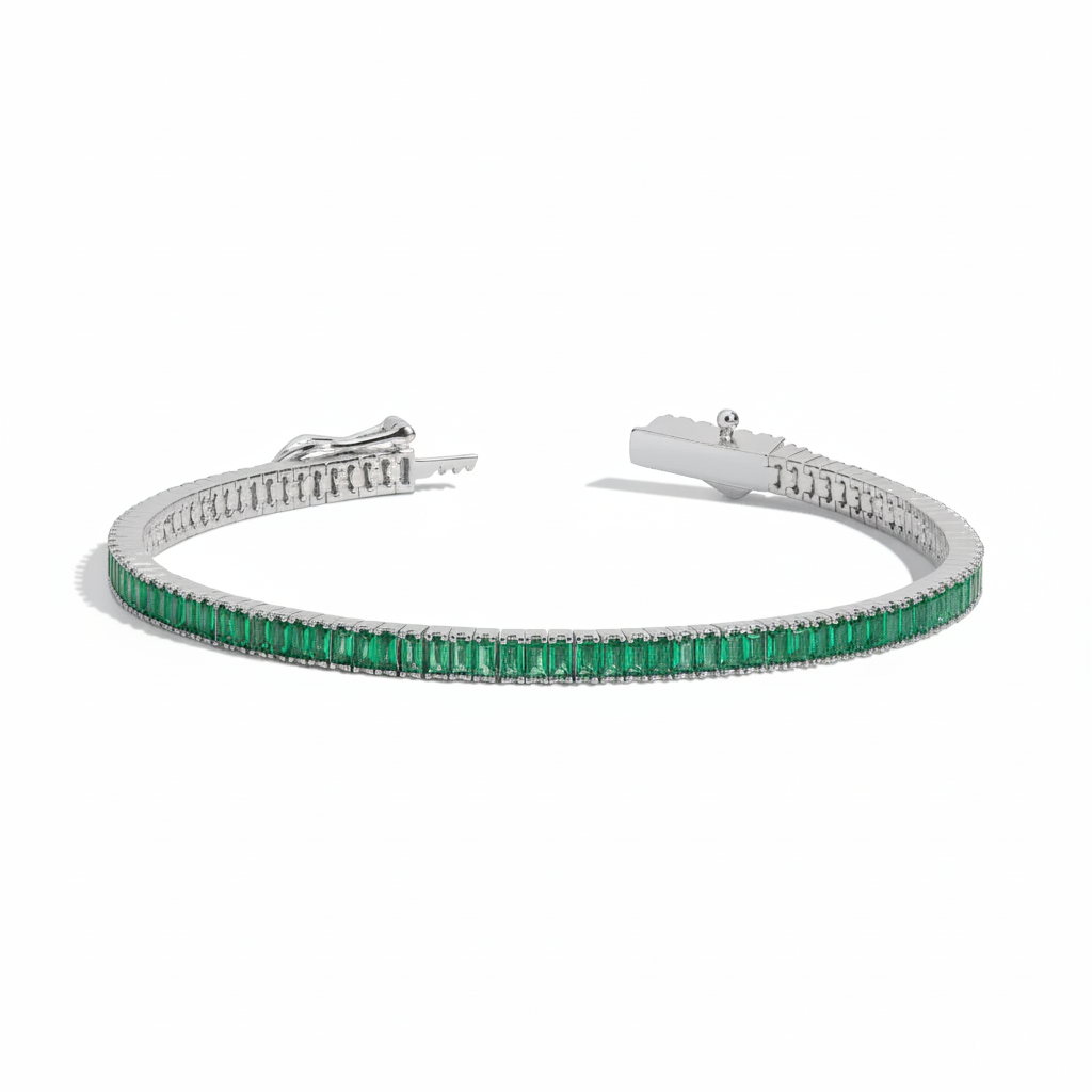 Emerald Baguette Tennis Bracelet