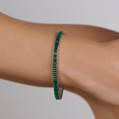 Emerald Baguette Tennis Bracelet