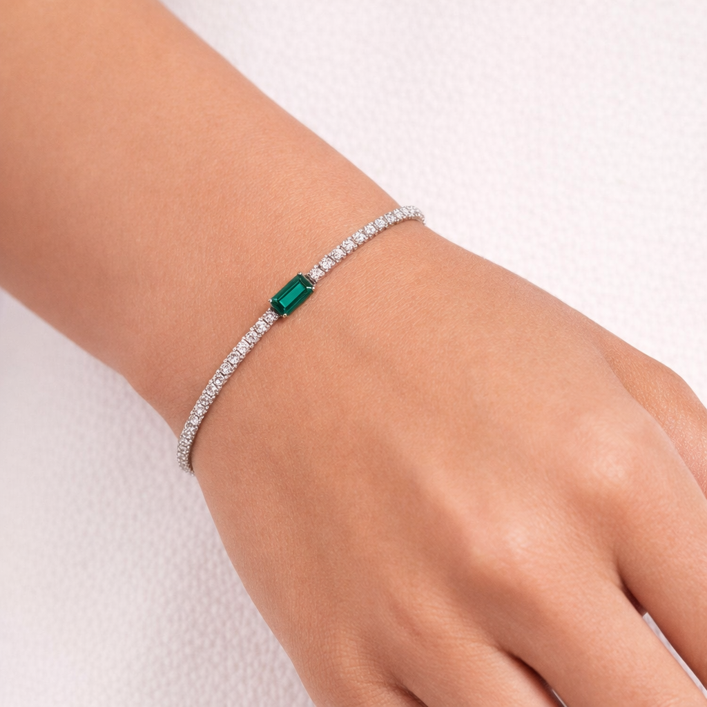Emerald Center Tennis Bracelet