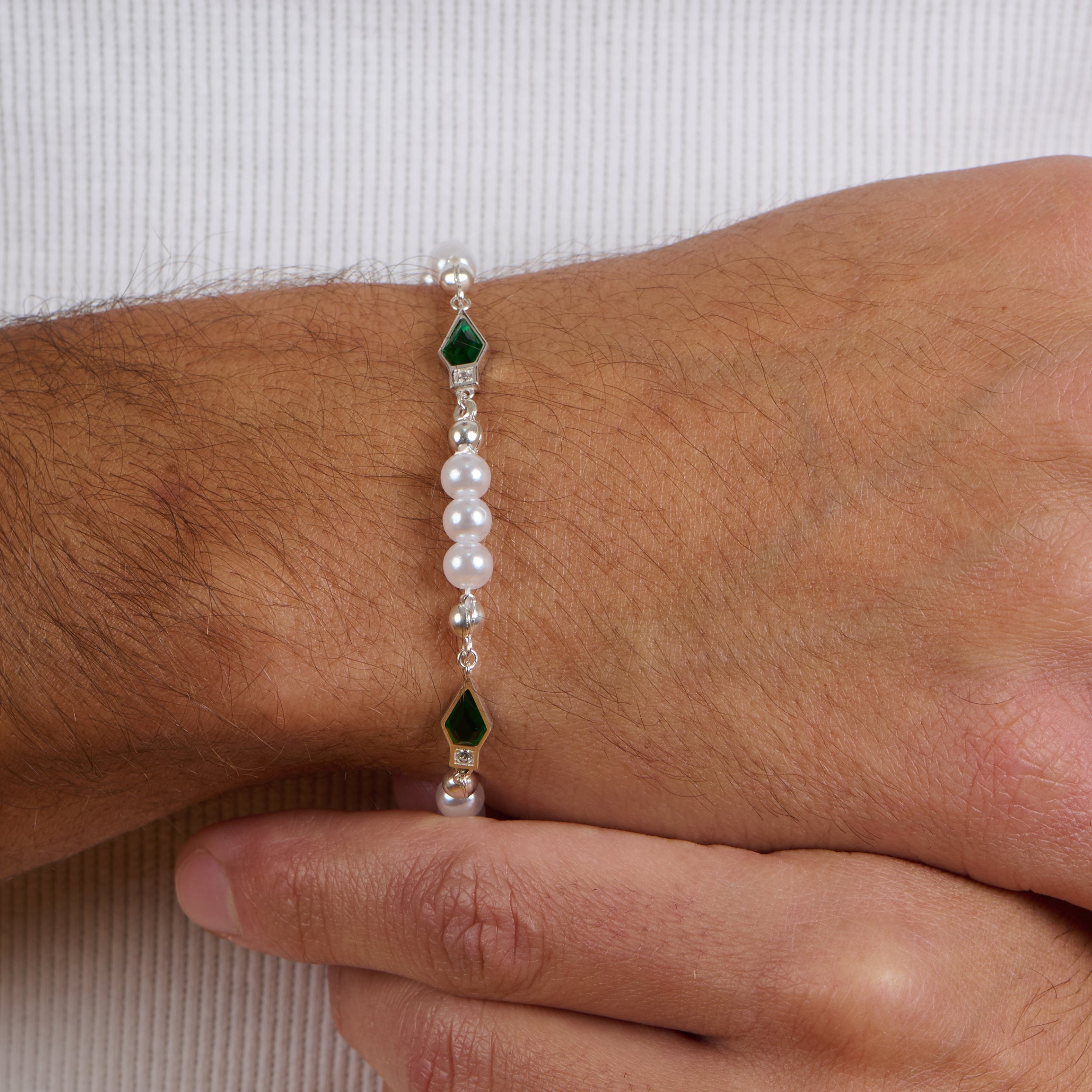 Emerald Pearl Men’s Bracelet