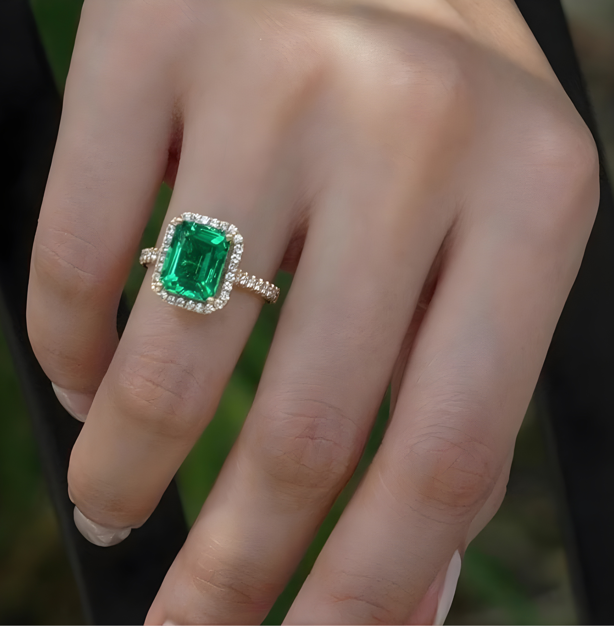 Emerald Stone Fancy Ring - Unique Stylish Jewelry Piece