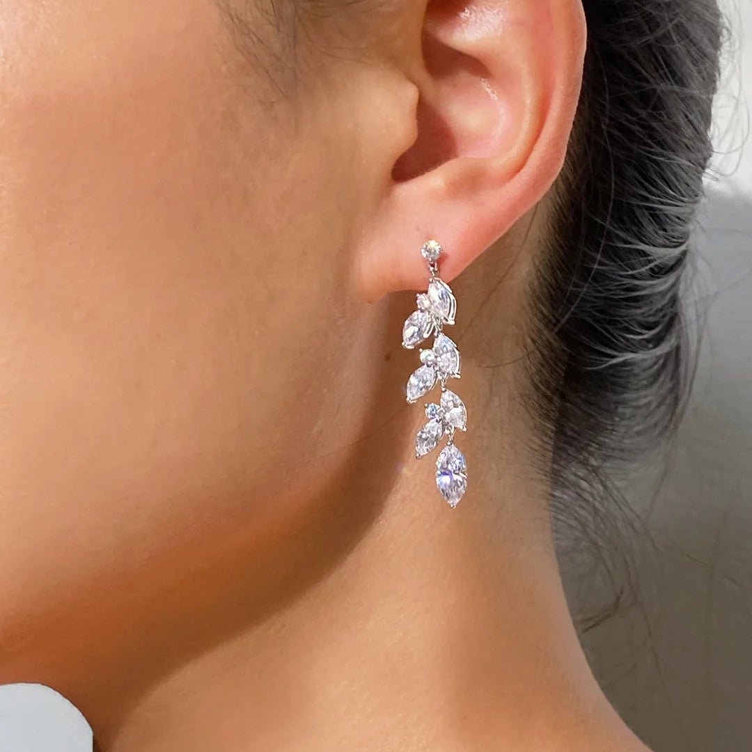 Enchanted White Zircon Earrings - ARTSY SILVER