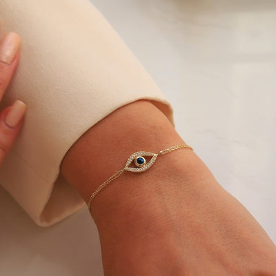Evil Eye Enamel Bracelet - ARTSY SILVER