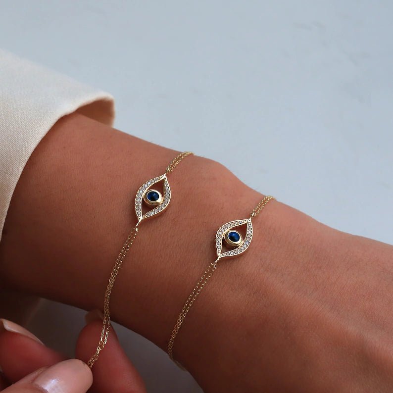Evil Eye Enamel Bracelet - ARTSY SILVER