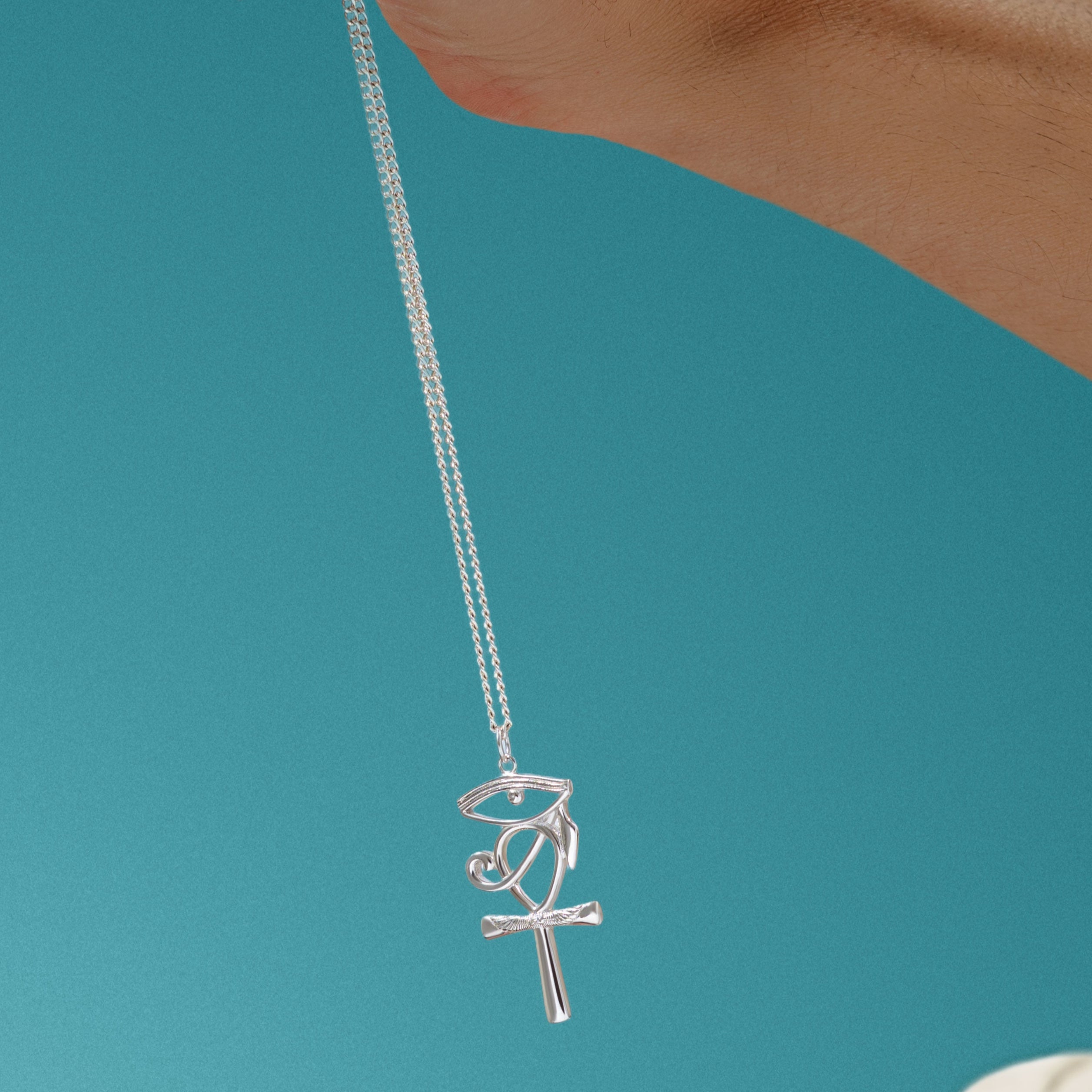 Eye Of Ra & Ankh Pendant - ARTSY SILVER