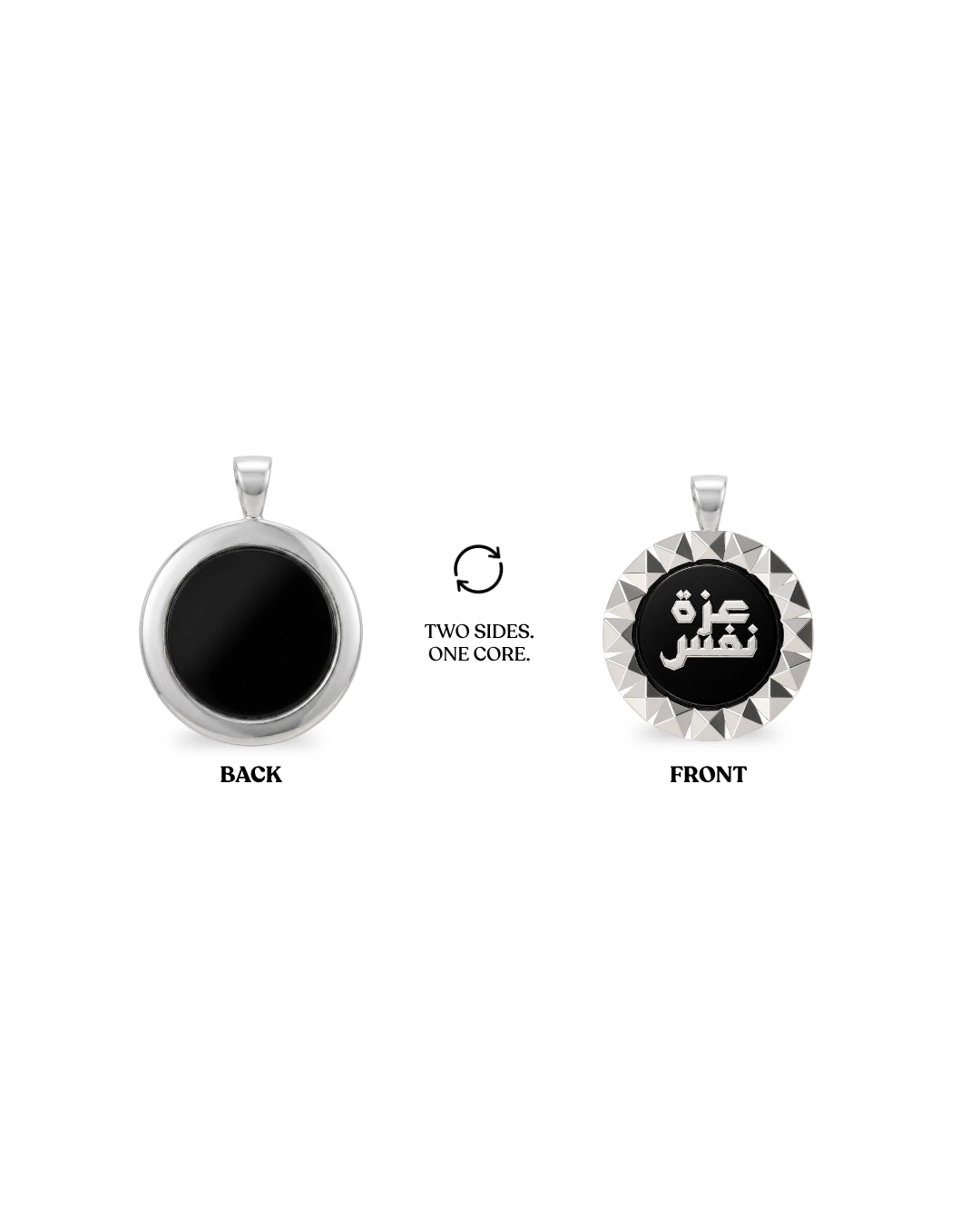 men- pendant - Necklace - Silver -double sided IARTSY SILVER 