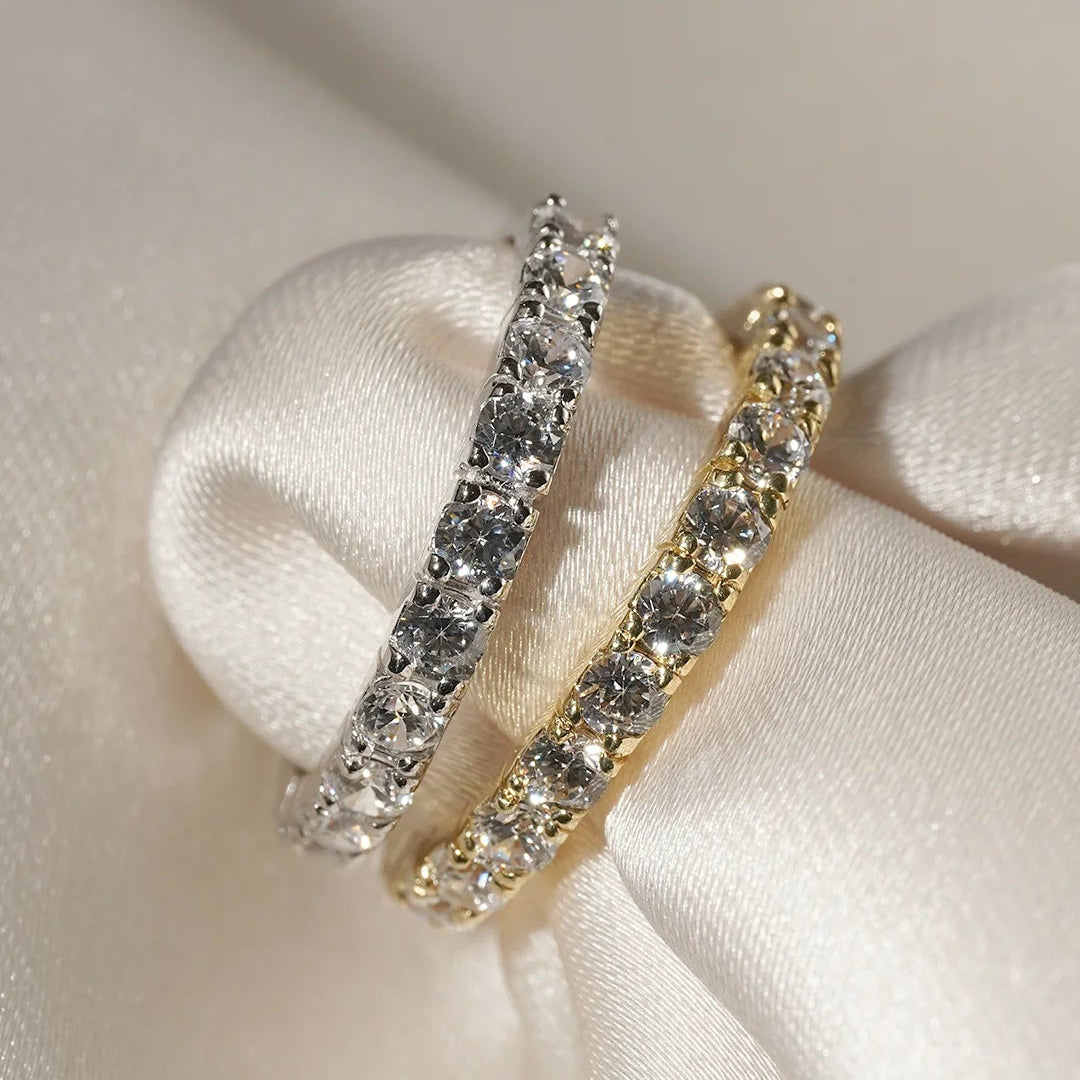 Fairy Lights Gold Plated Zircon Wedding Band