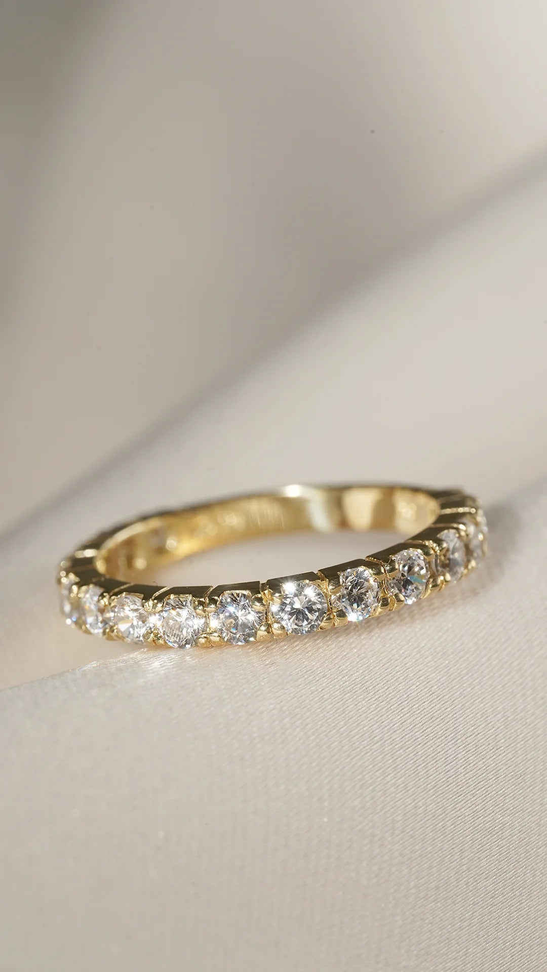 Fairy Lights Gold Plated Zircon Wedding Band