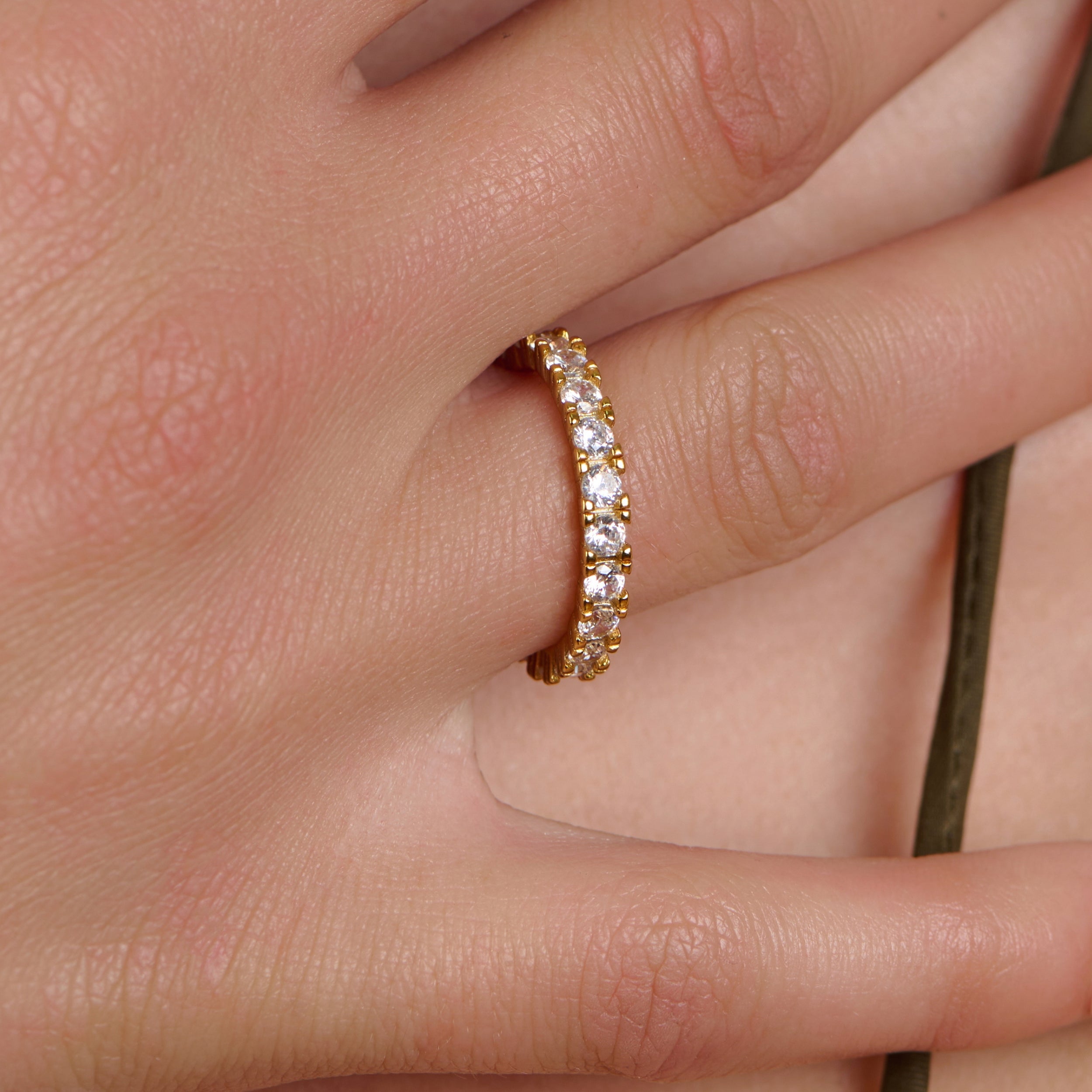 Fairy Lights Gold Plated Zircon Wedding Band