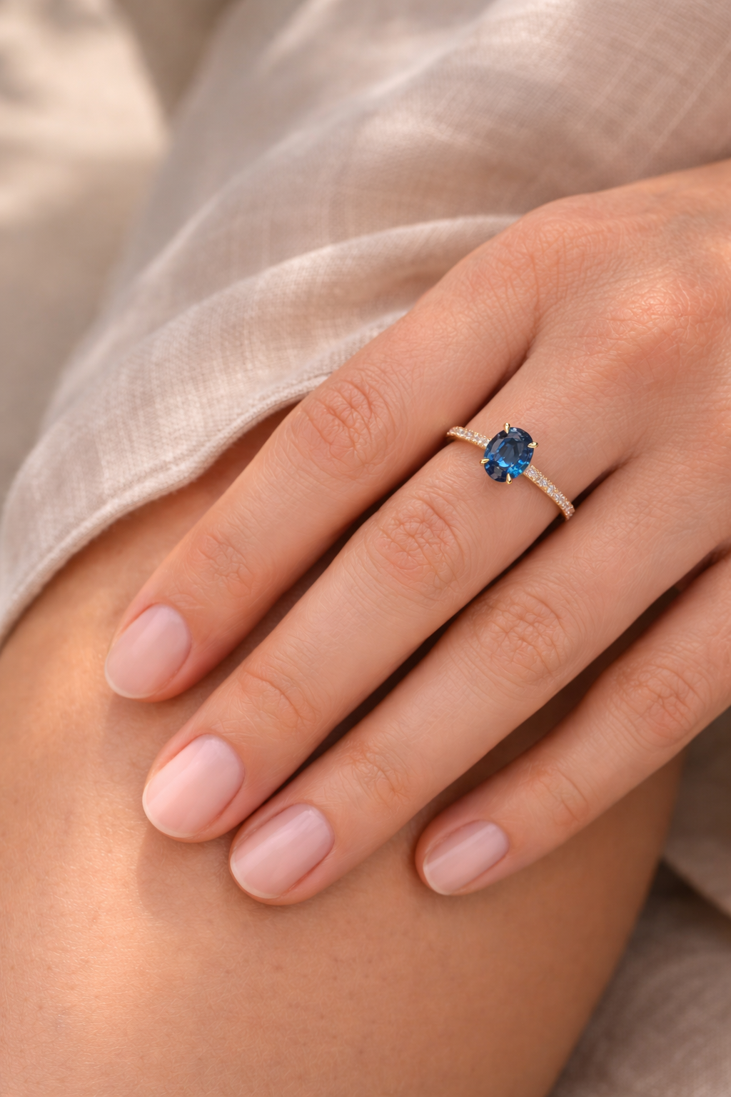 Fairytale Blue Sapphire Promise Ring - ARTSY SILVER