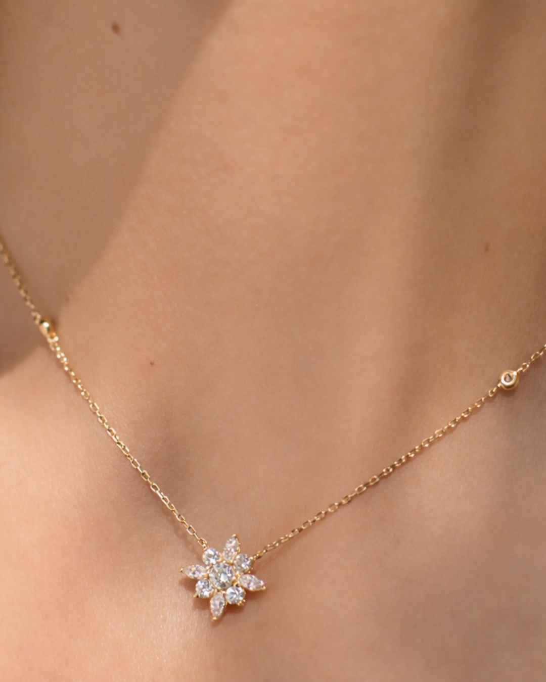 Fancy Gold Plated Zircon Stone Necklace And Earrings Set - ARTSY SILVER