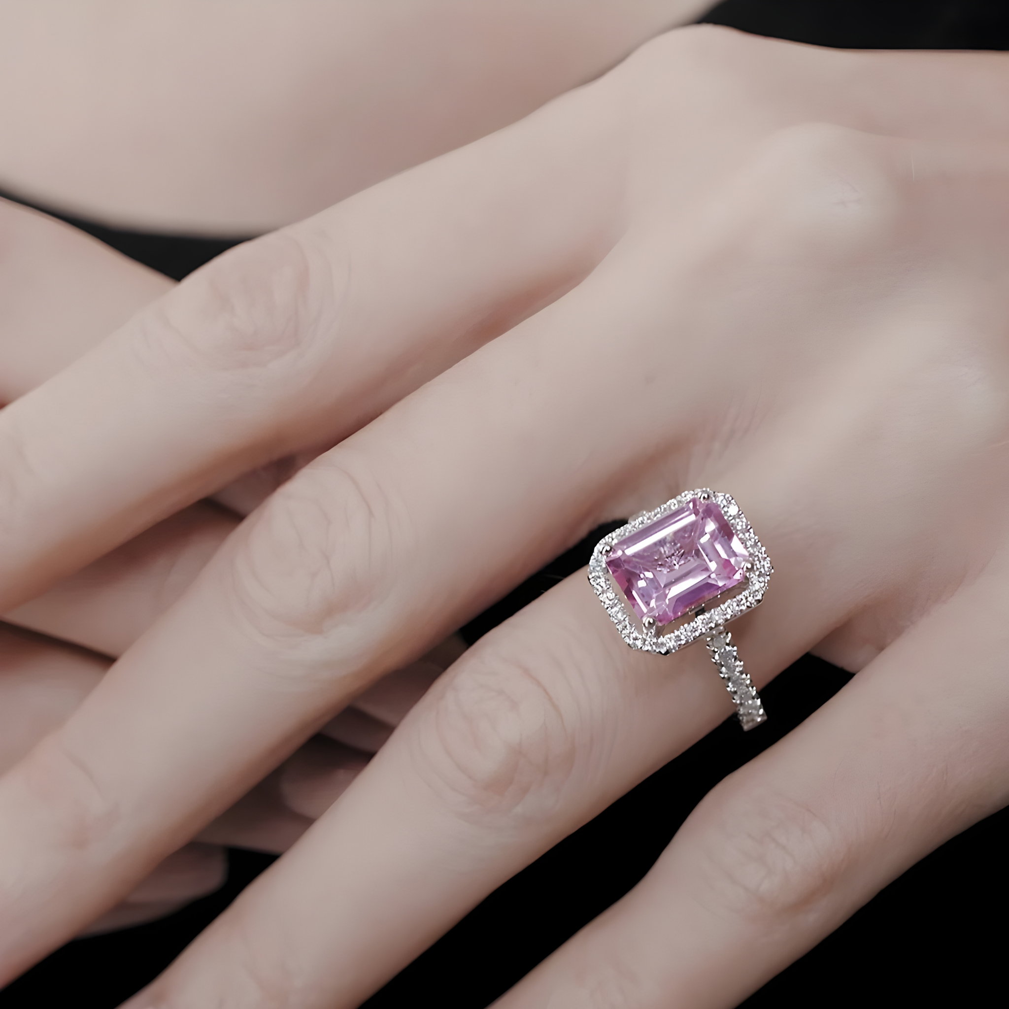 Fancy Pink Stone Ring
