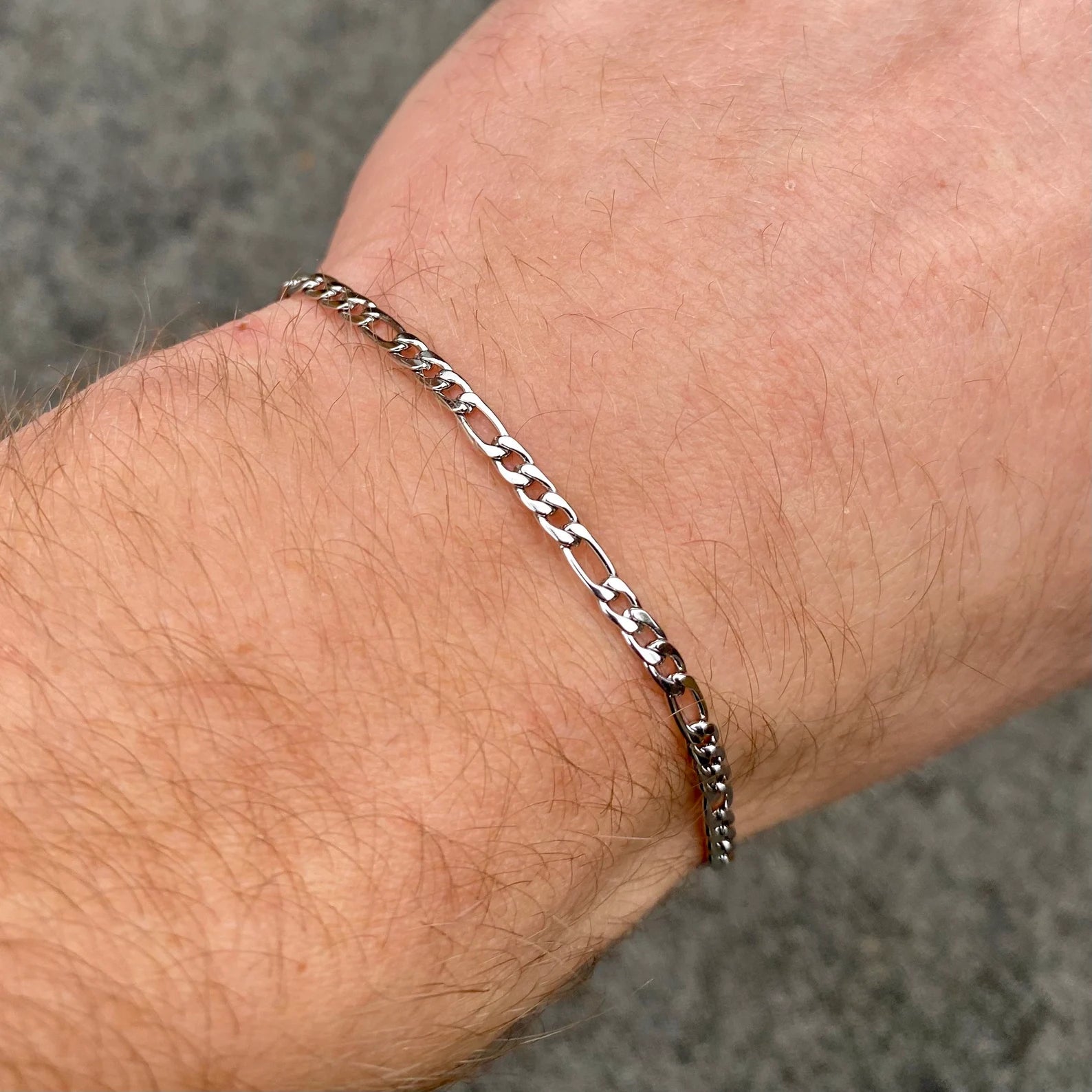 Figaro Link Bracelet 4mm Silver