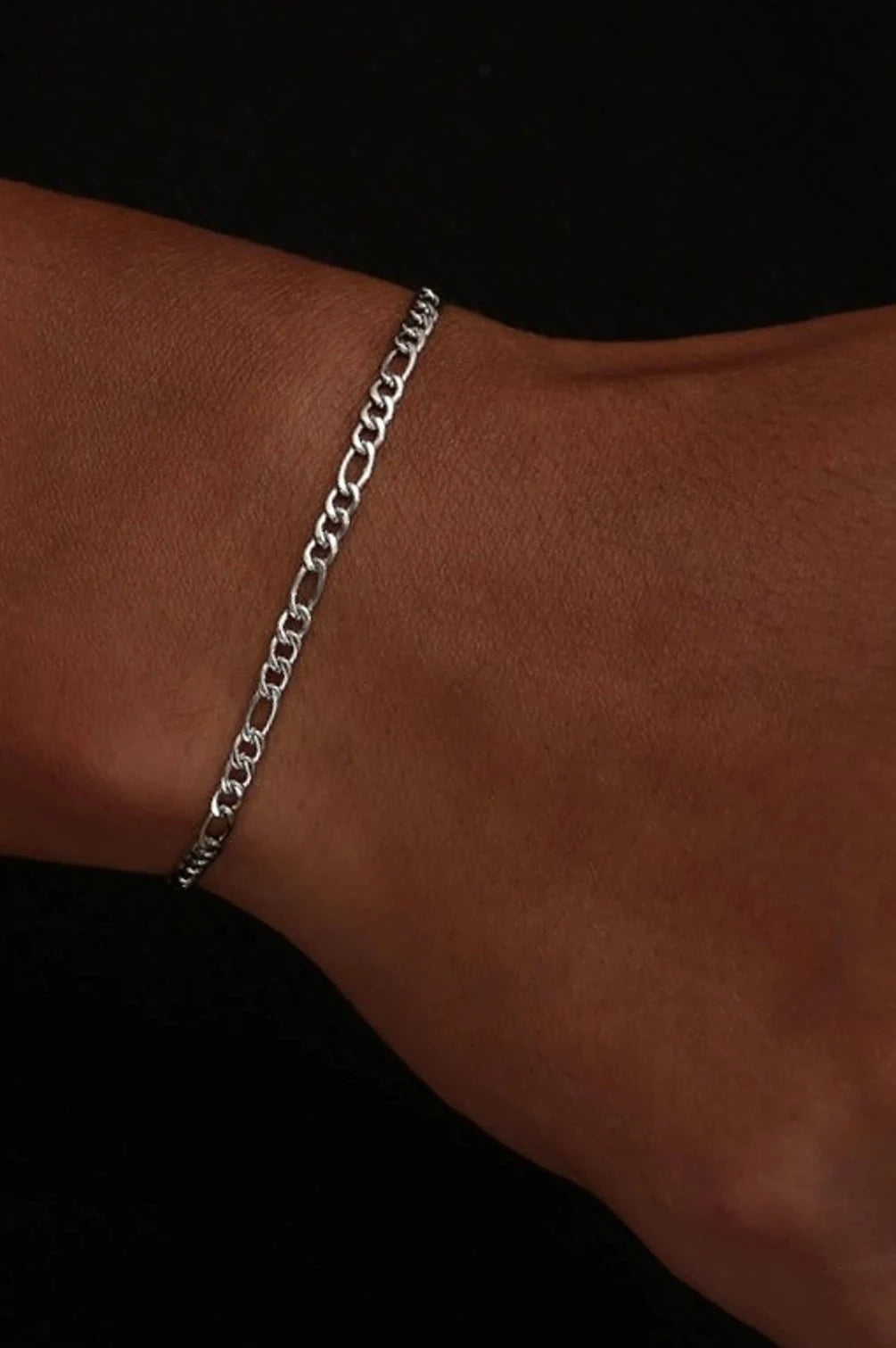 Figaro Link Bracelet 4mm Silver