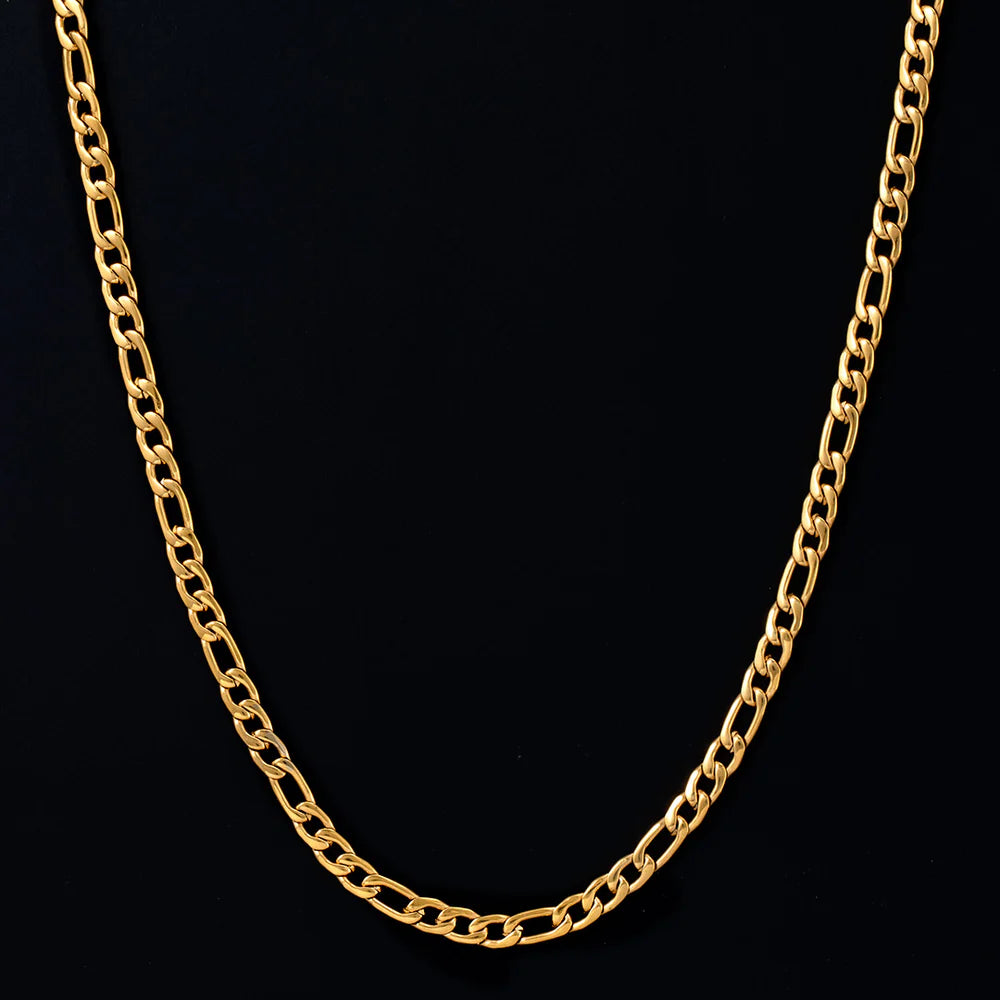 Figaro-Link-Chain-4mm-Gold-Plating
