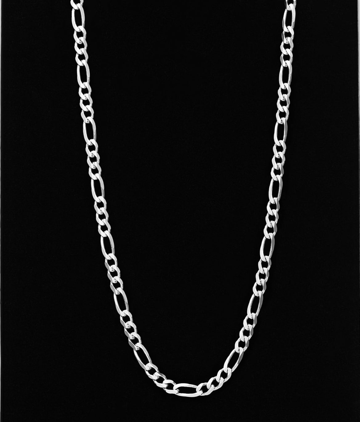 Figaro-Link-Chain-4mm-Silver
