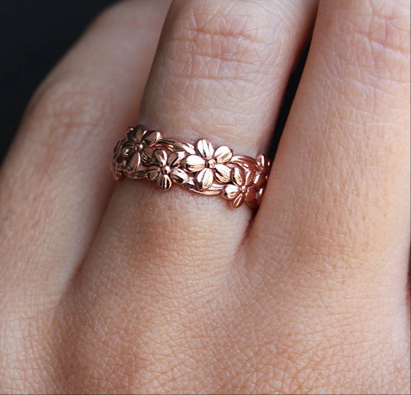 Floral- Wide -Wedding- Band