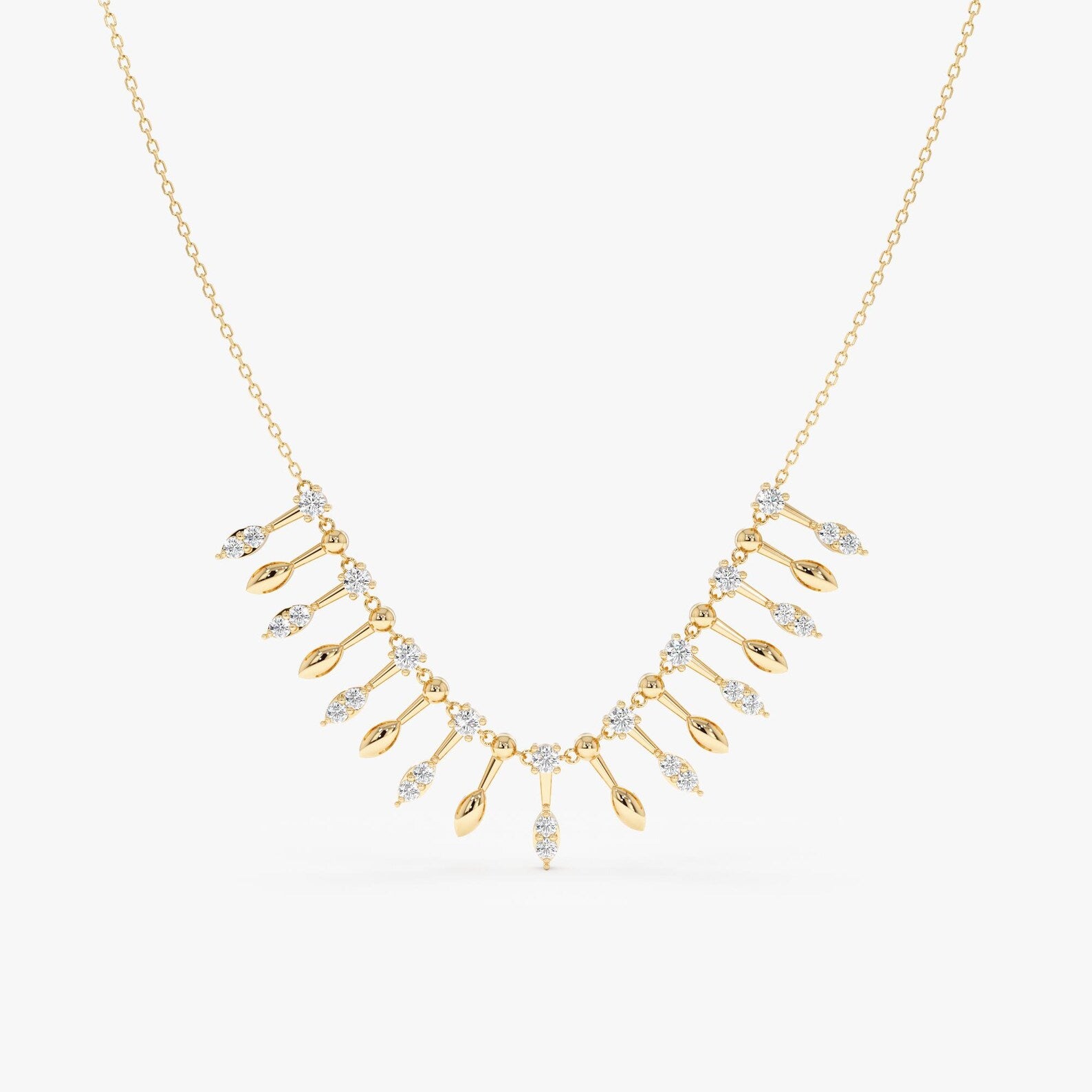 Golden Cascade Marquise Necklace