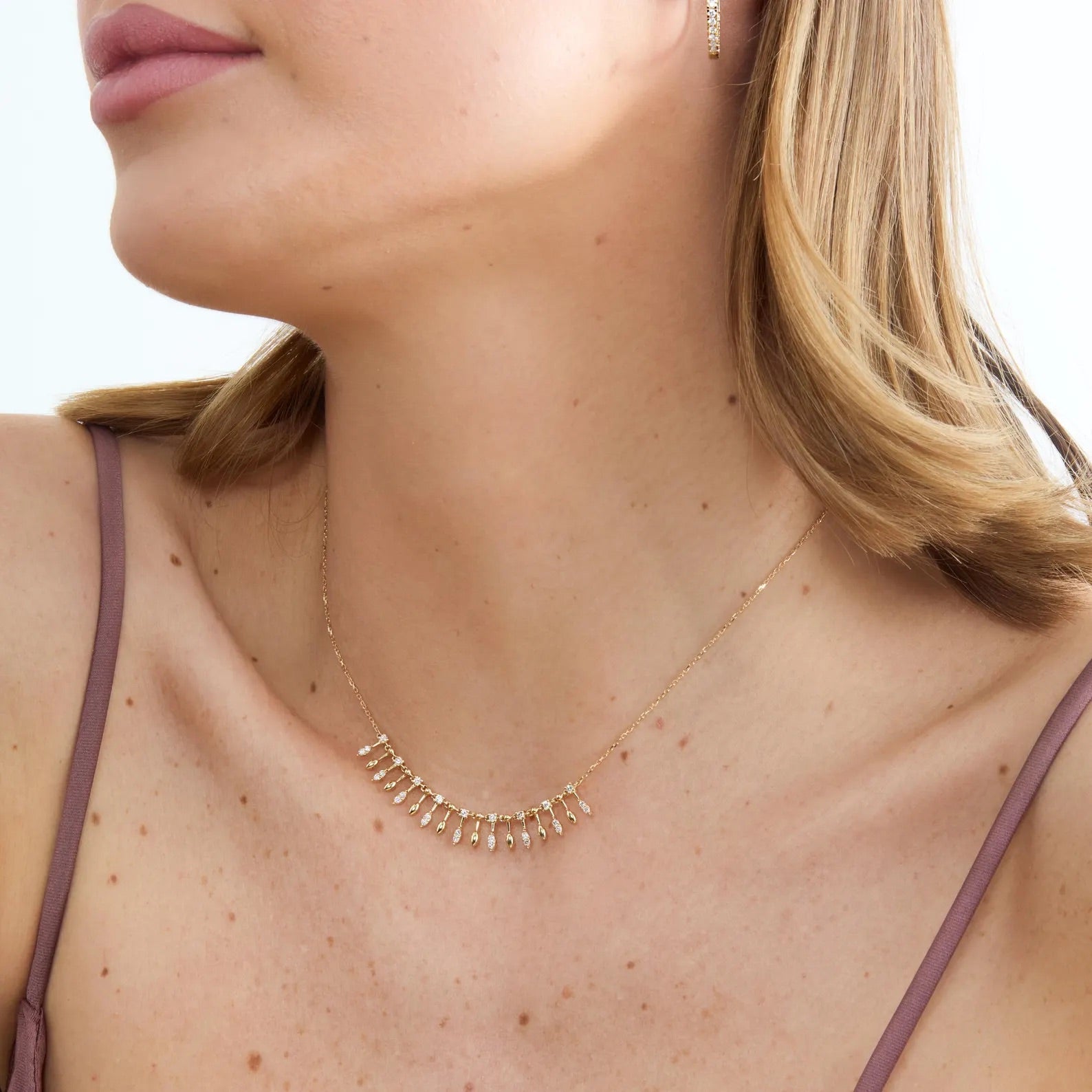 Golden Cascade Marquise Necklace