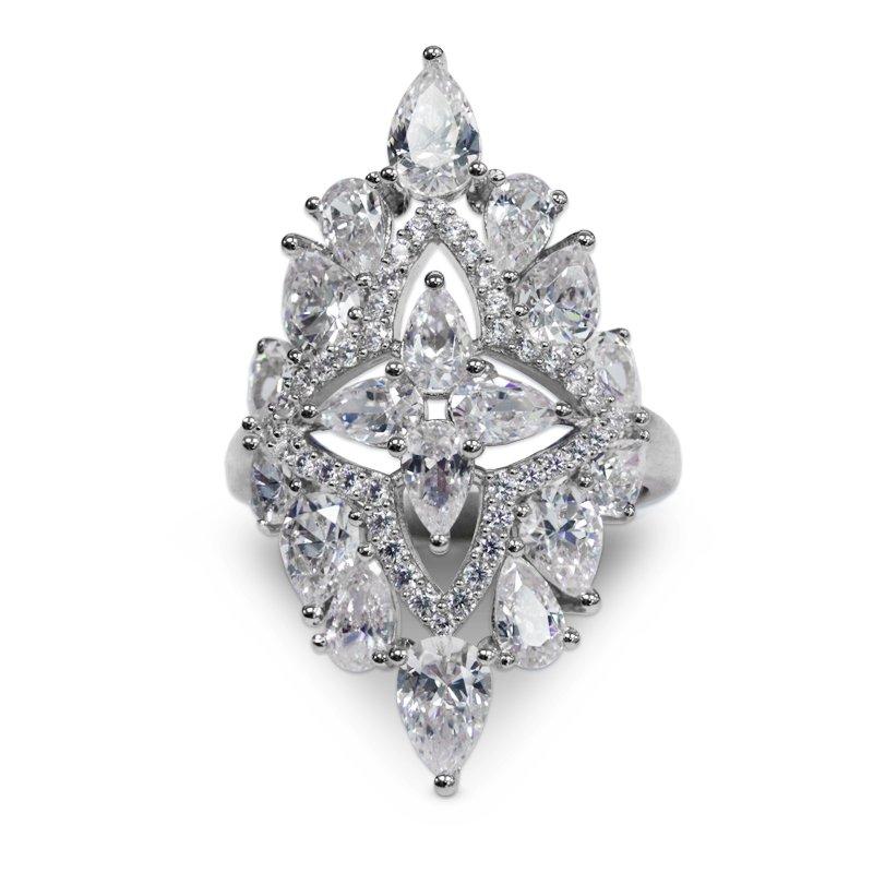 Frosty Glow Zircon Silver Ring - ARTSY SILVER