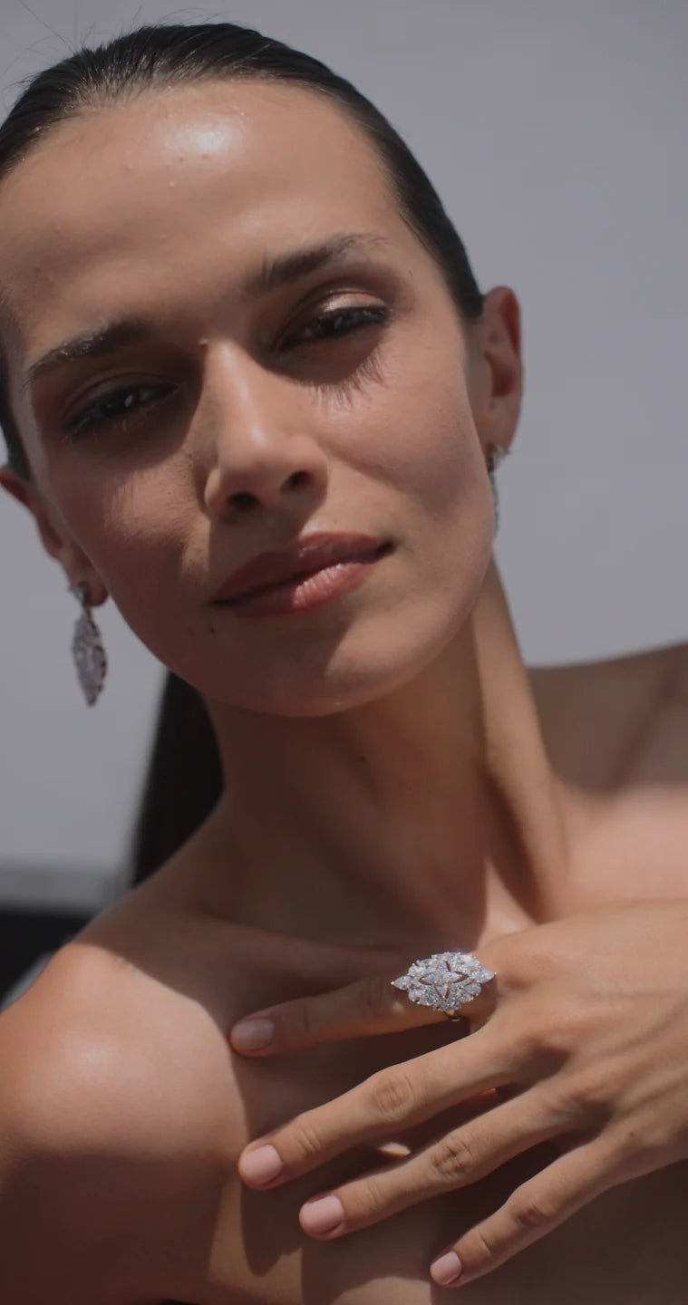 Frosty Glow Zircon Silver Ring - ARTSY SILVER