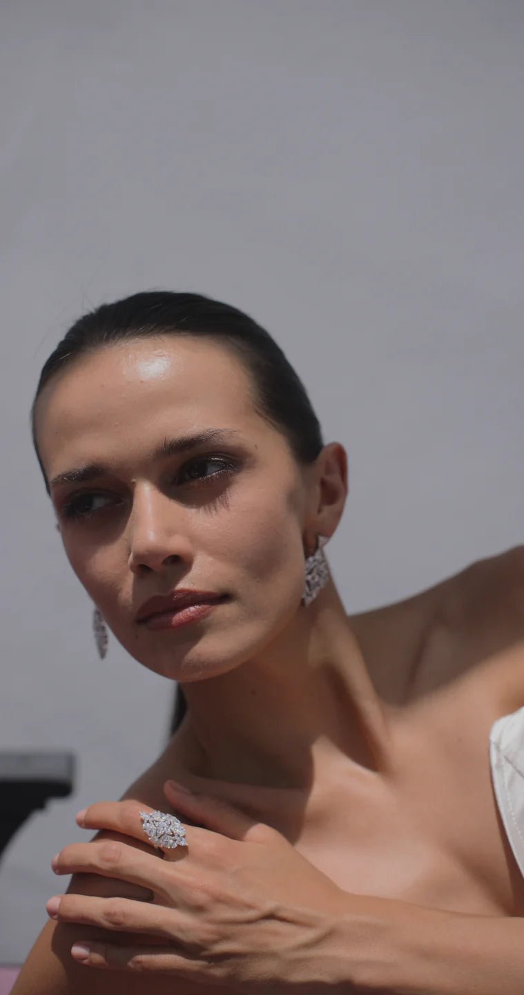 Frosty Glow Zircon Silver Ring - ARTSY SILVER