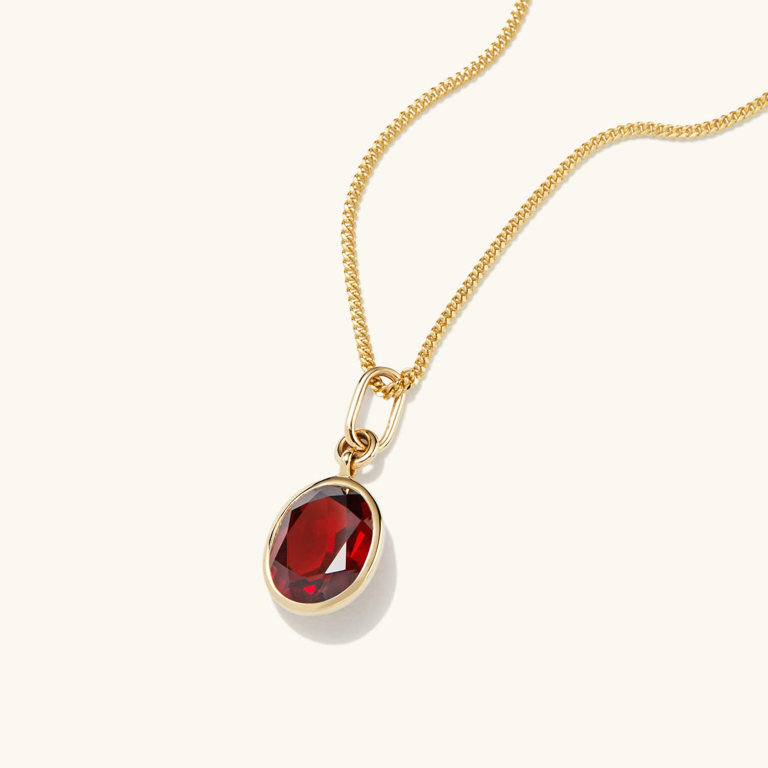 Garnet Stone Charm Necklace