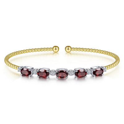 Garnet Crimson Pave Bangle - ARTSY SILVER