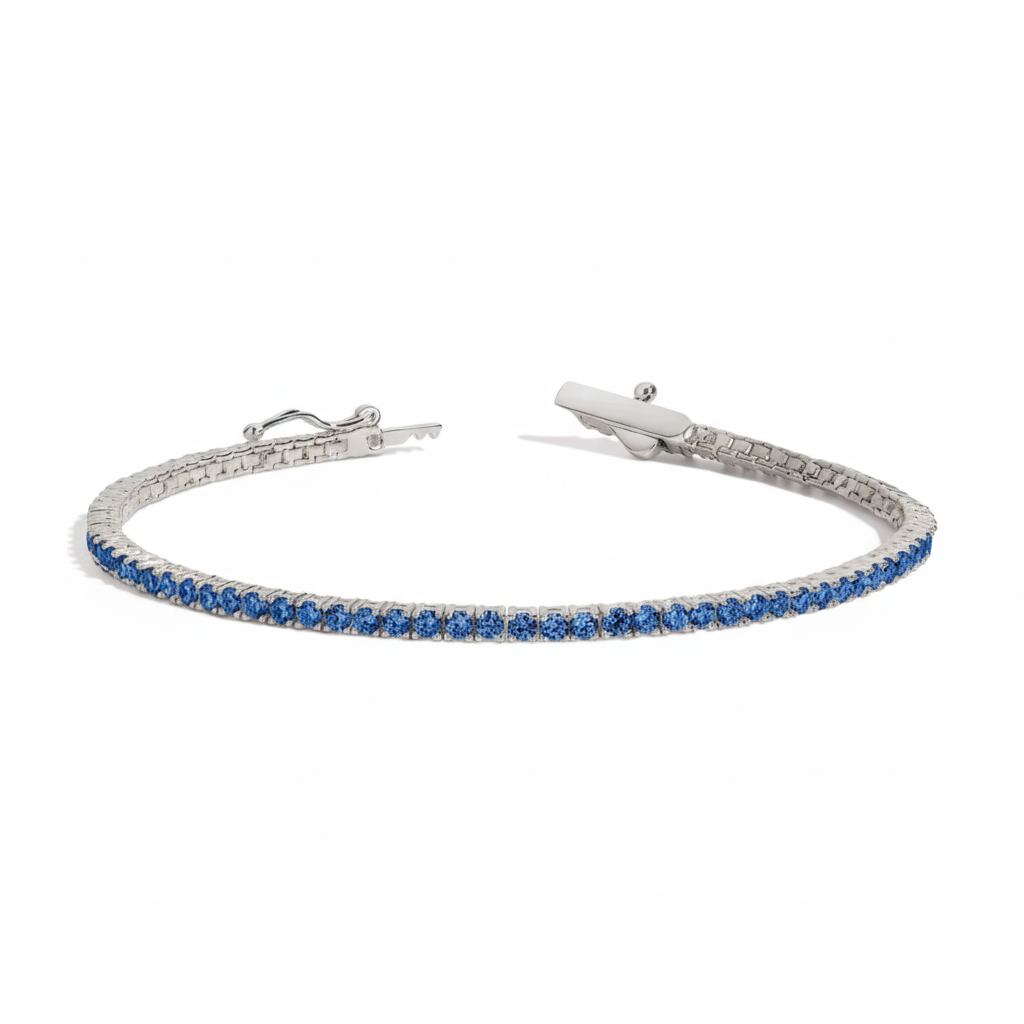 Gold Plated Sapphire Tennis Bracelet