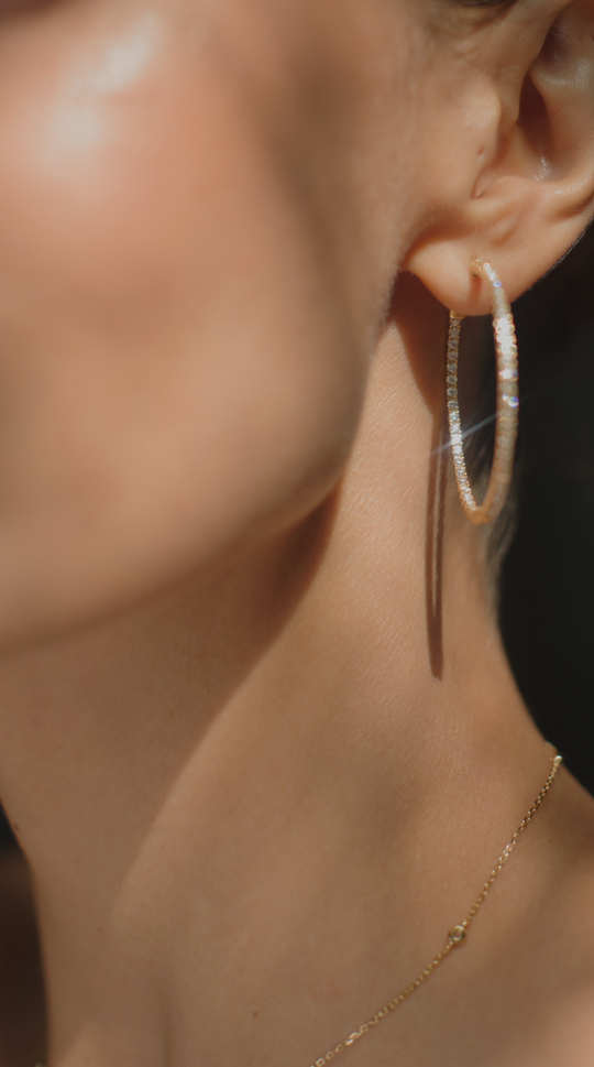 Glow Up Gold Plating Hoops Medium Size