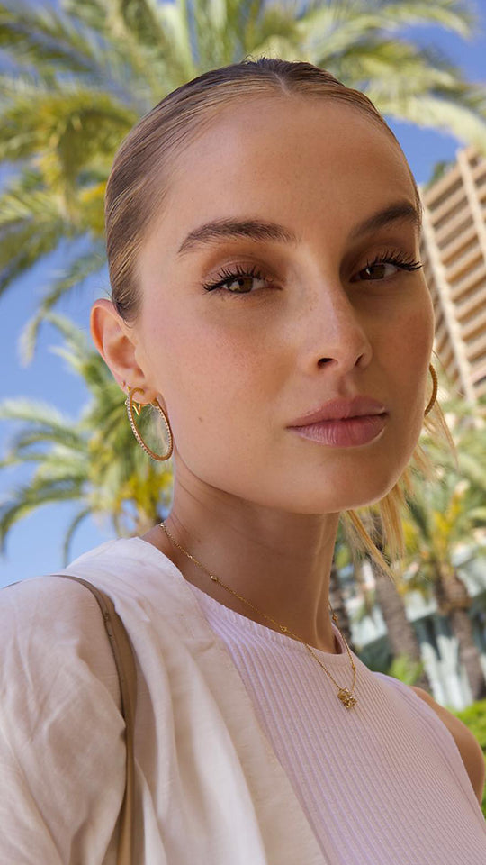 Glow Up Gold Plating Hoops Medium Size