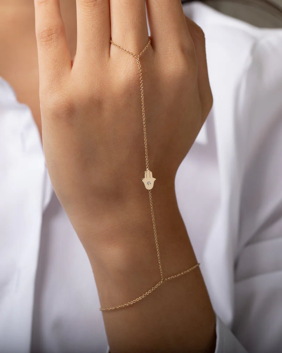 Hamsa Bracelet Gold Plated - ARTSY SILVER