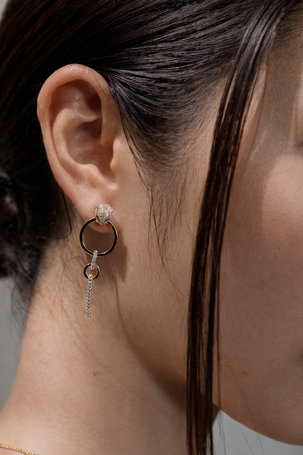 Gold Circle Dangle Tiger Earrings - ARTSY SILVER