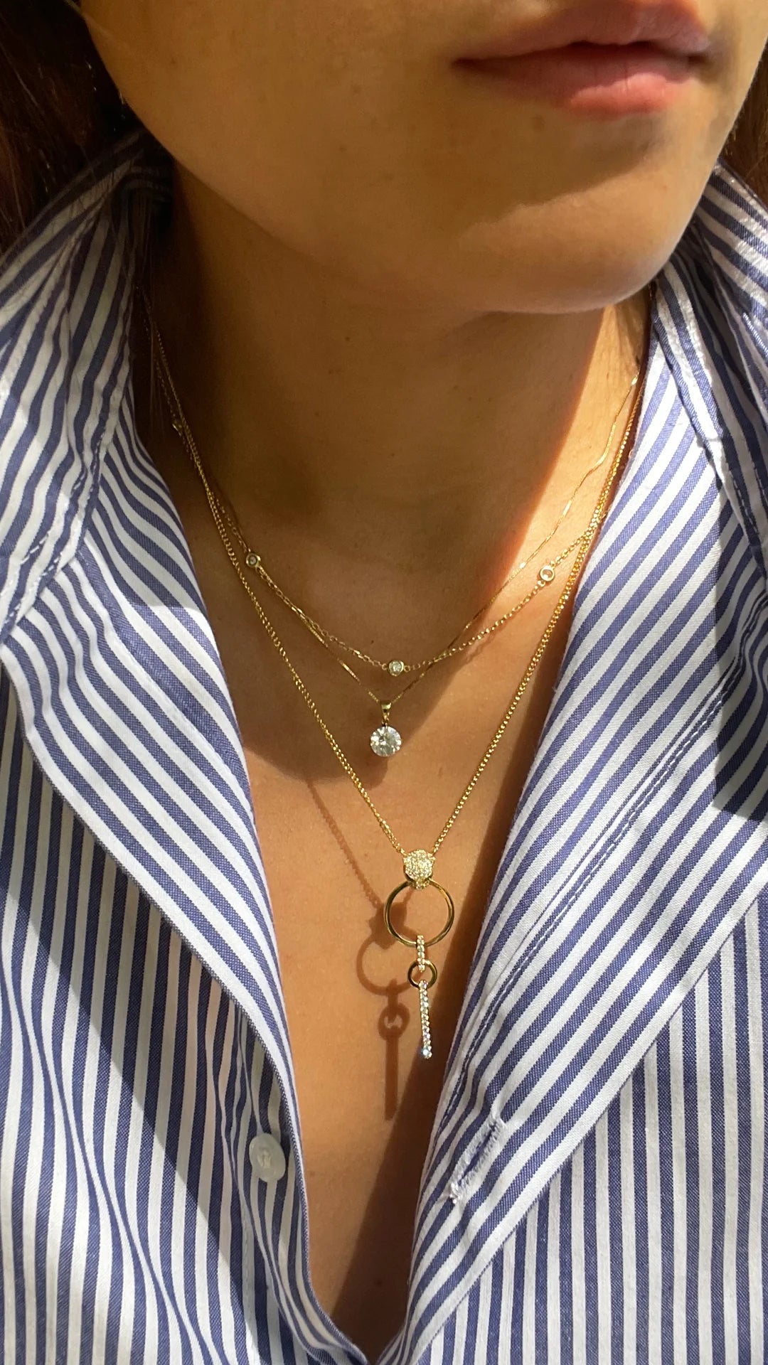 Gold Circle Dangle Tiger Necklace - ARTSY SILVER