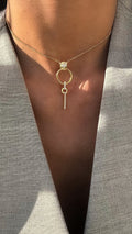 Gold Circle Dangle Tiger Necklace - ARTSY SILVER